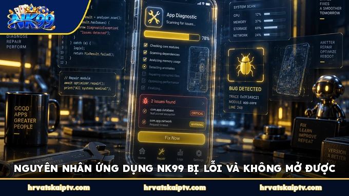 NGUYÊN NHÂN ỨNG DỤNG NK99 BỊ LỖI VÀ KHÔNG MỞ ĐƯỢC